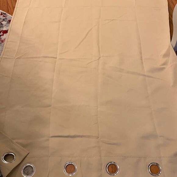 Two panels Rod pocket curtains 80” x 88” cream - Picture 2 of 4